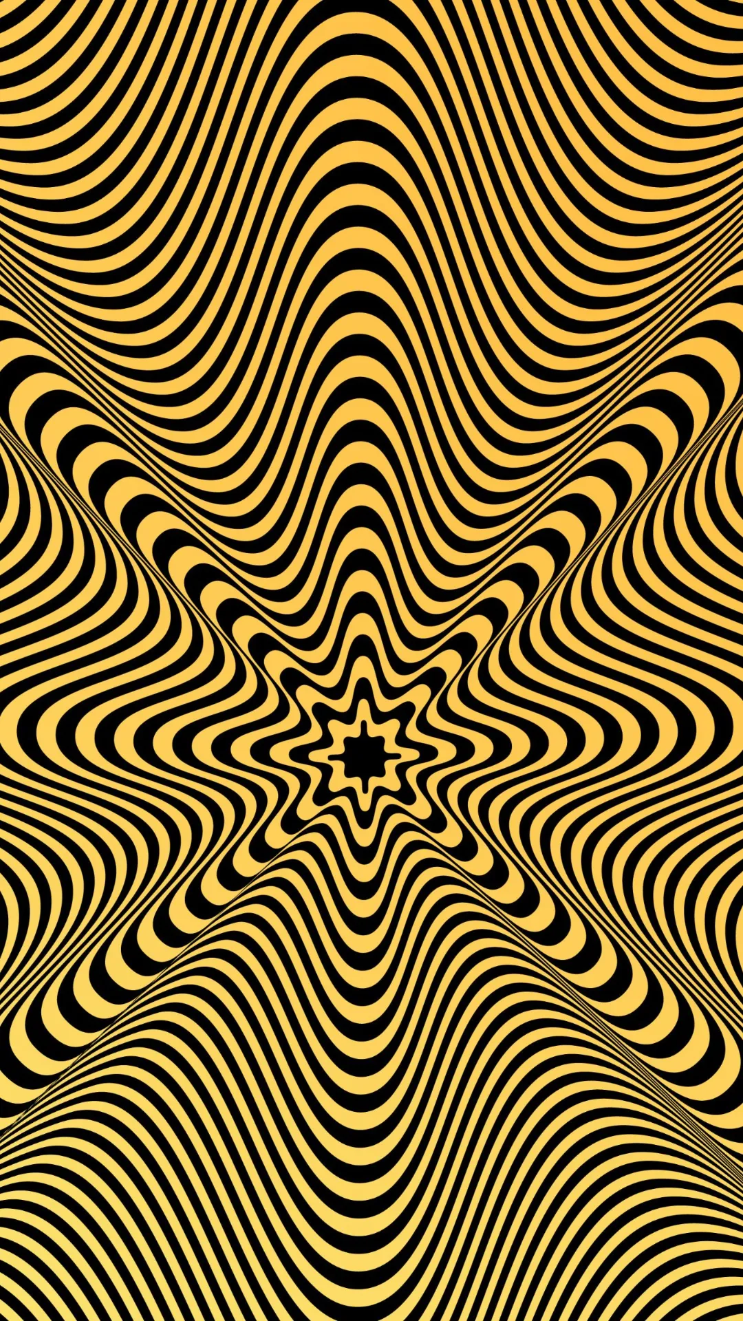 Psychedelic pattern black and gold